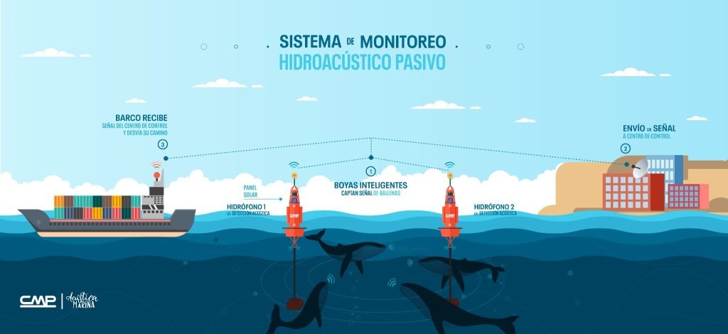Imagen explicativa del Sistema de Monitoreo Hidroacústico Pasivo